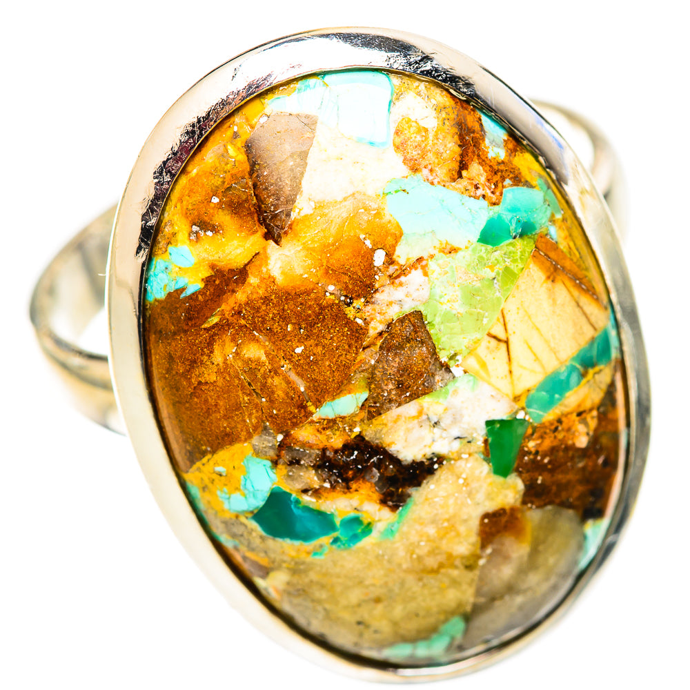 Blue Copper Composite Turquoise Rings handcrafted by Ana Silver Co - RING124759 - Photo 2