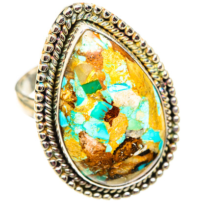 Blue Copper Composite Turquoise Rings handcrafted by Ana Silver Co - RING124764 - Photo 2