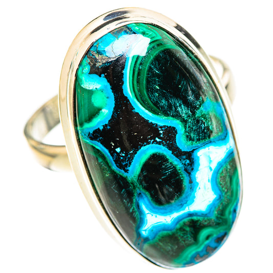 Malachite In Chrysocolla Rings handcrafted by Ana Silver Co - RING124774 - Photo 2
