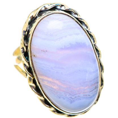 Blue Lace Agate Rings handcrafted by Ana Silver Co - RING124779 - Photo 2