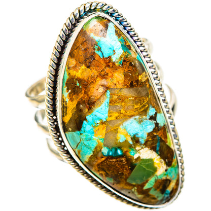 Blue Copper Composite Turquoise Rings handcrafted by Ana Silver Co - RING124789 - Photo 2