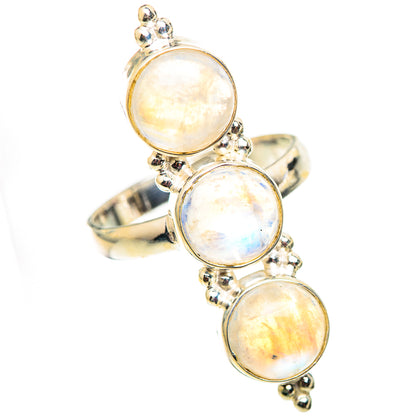 Rainbow Moonstone Rings handcrafted by Ana Silver Co - RING124795 - Photo 2