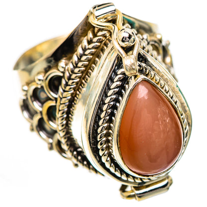 Peach Moonstone Rings handcrafted by Ana Silver Co - RING124807 - Photo 2