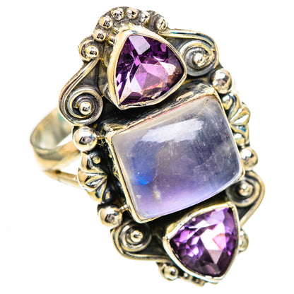Rainbow Moonstone Rings handcrafted by Ana Silver Co - RING124837 - Photo 2