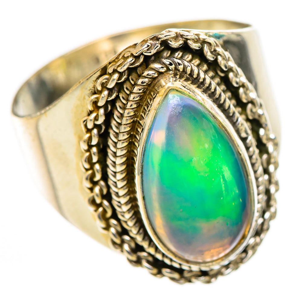 Ethiopian Opal Rings handcrafted by Ana Silver Co - RING124843 - Photo 2