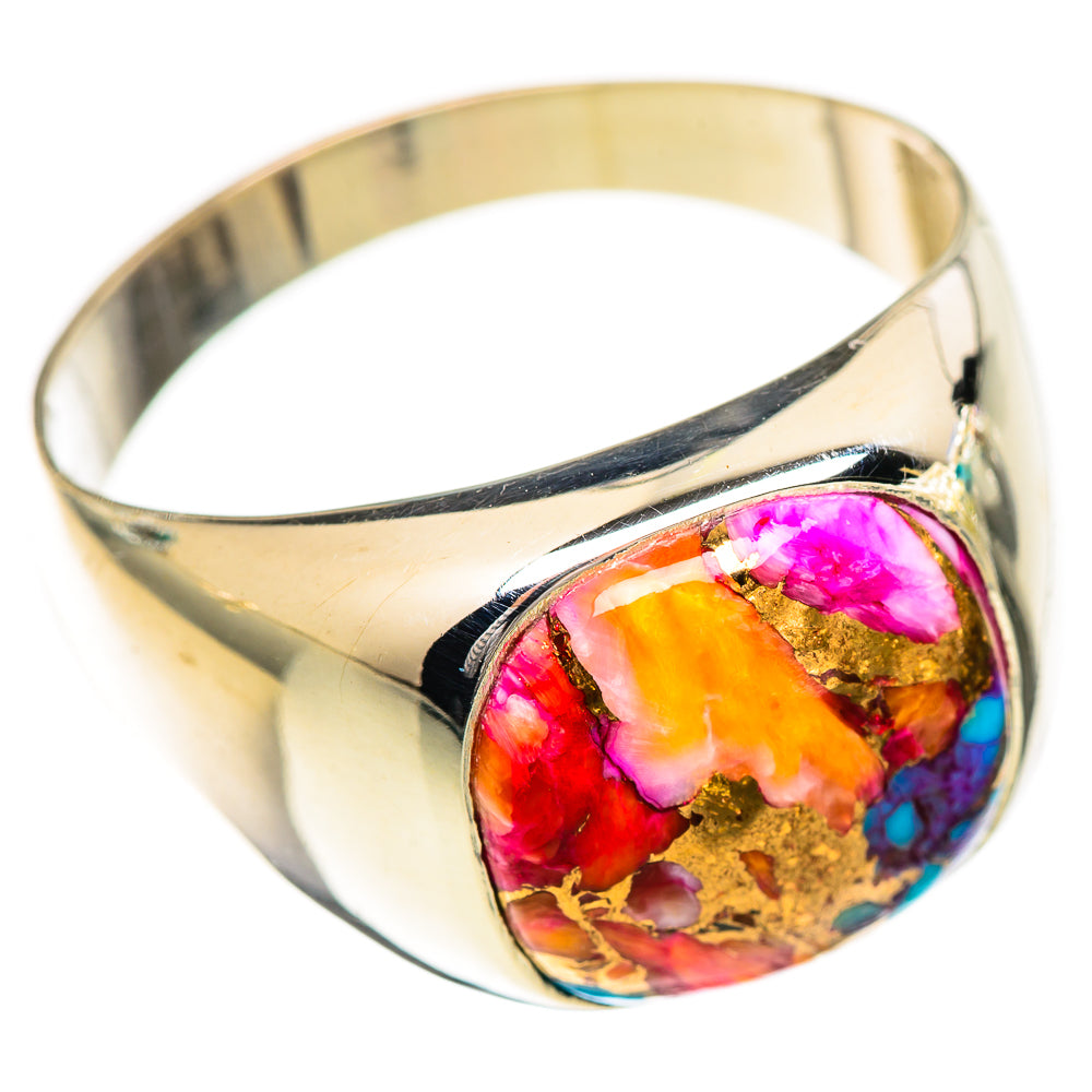 Kingman Pink Dahlia Turquoise Rings handcrafted by Ana Silver Co - RING124864 - Photo 2