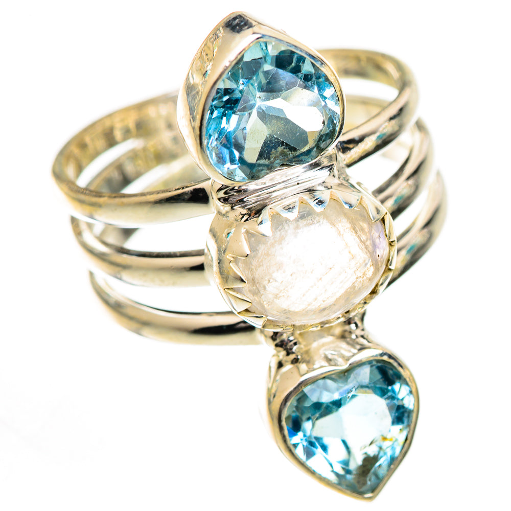 Rainbow Moonstone Rings handcrafted by Ana Silver Co - RING124900 - Photo 2
