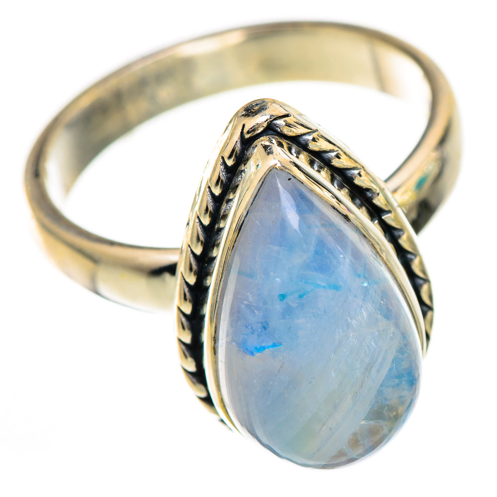 Rainbow Moonstone Rings handcrafted by Ana Silver Co - RING124923 - Photo 2