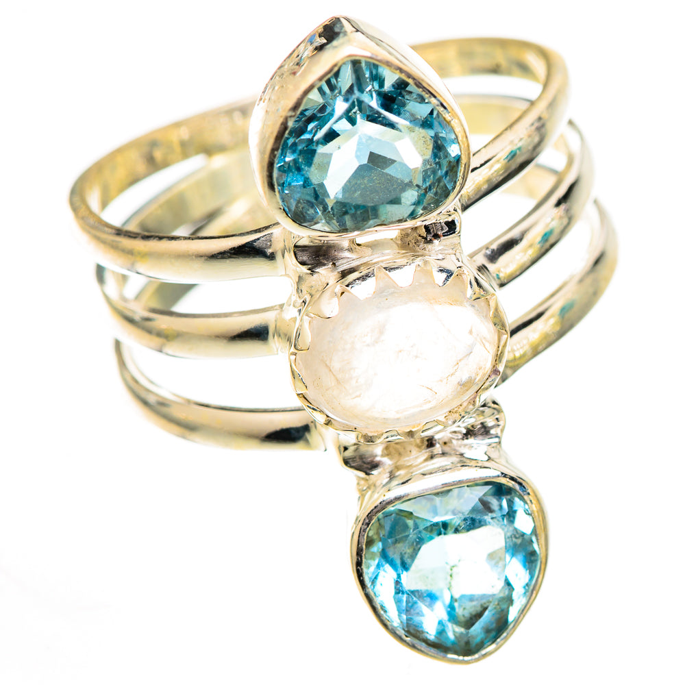 Rainbow Moonstone Rings handcrafted by Ana Silver Co - RING124941 - Photo 2