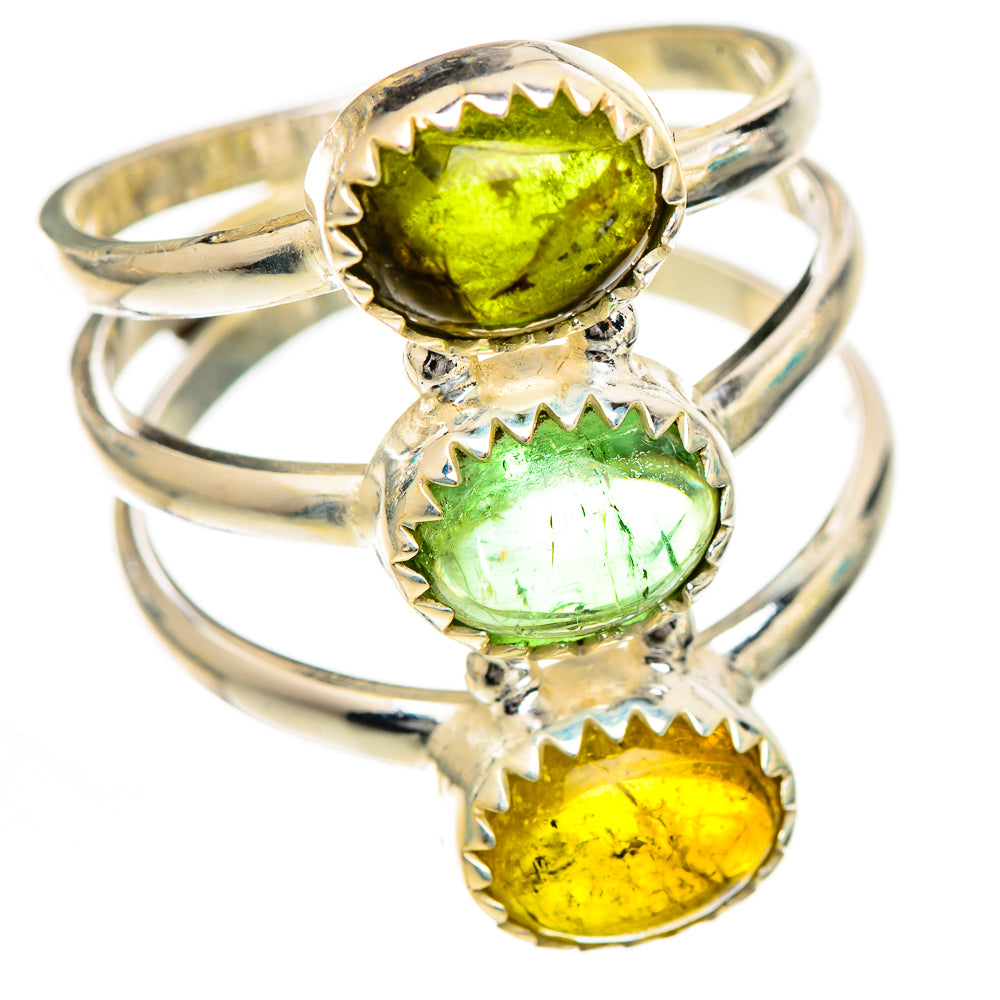 Green Tourmaline Rings handcrafted by Ana Silver Co - RING124953 - Photo 2