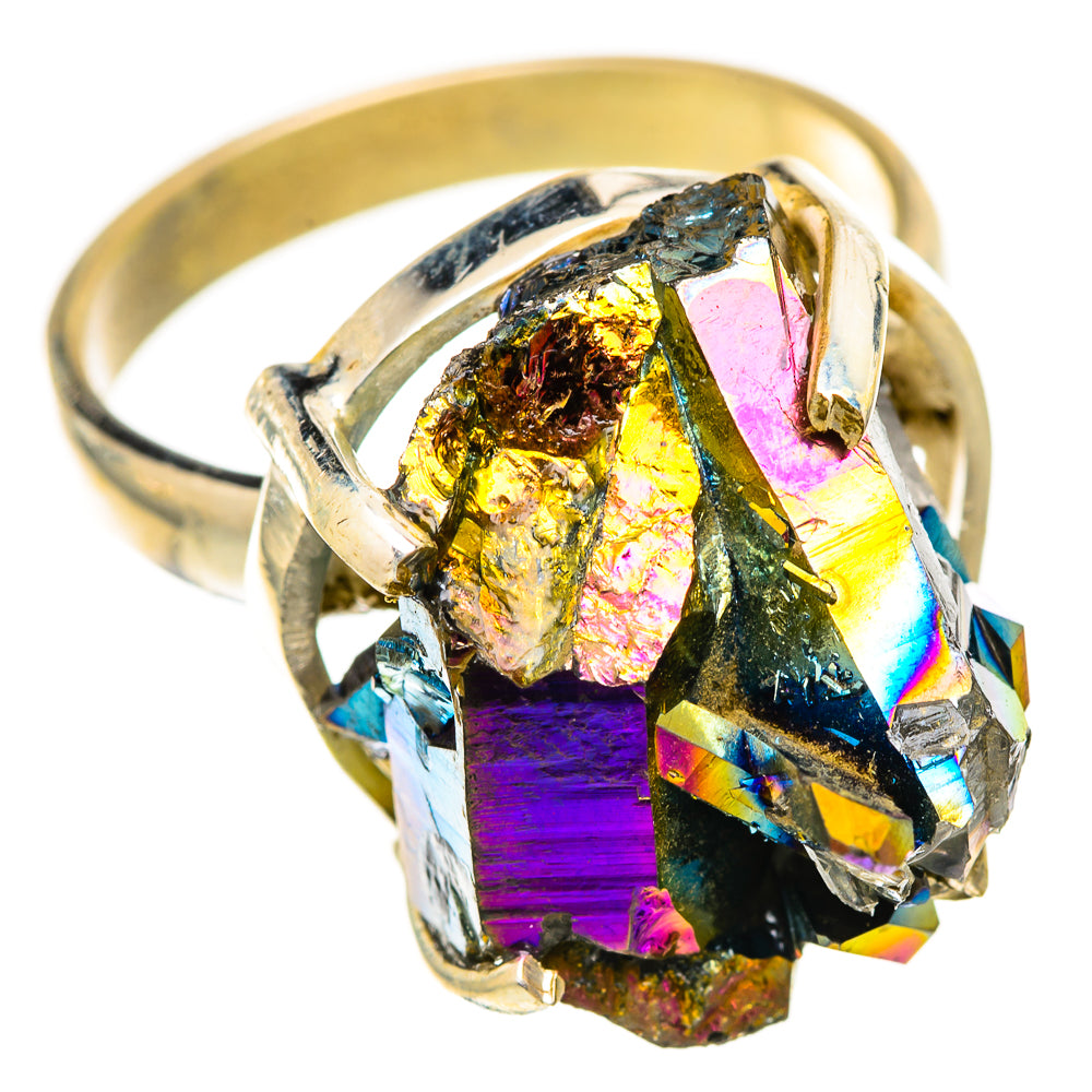 Titanium Sunshine Druzy Rings handcrafted by Ana Silver Co - RING124954 - Photo 2