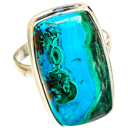 Malachite In Chrysocolla Rings handcrafted by Ana Silver Co - RING125007 - Photo 2