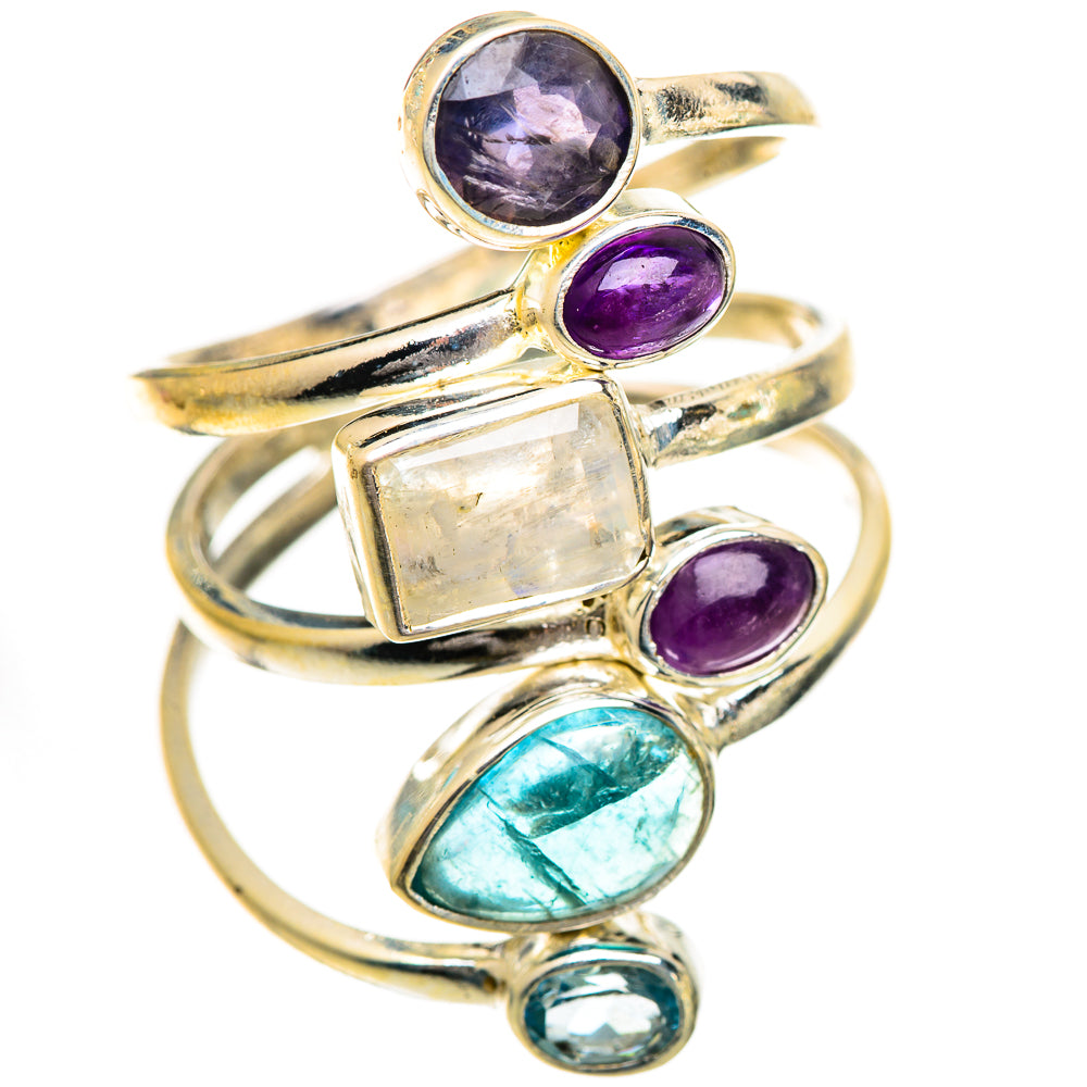 Rainbow Moonstone Rings handcrafted by Ana Silver Co - RING125008 - Photo 2