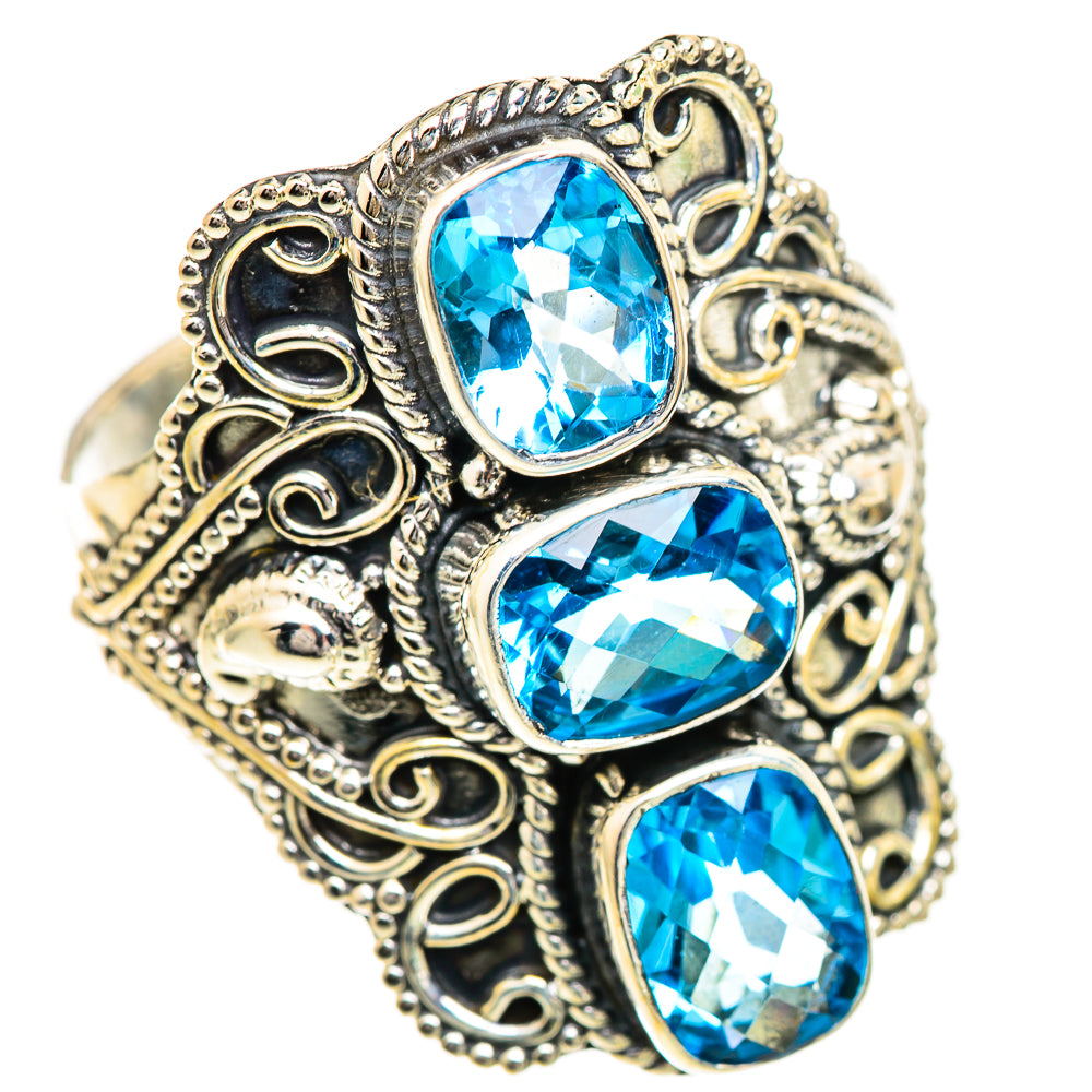 Swiss Blue Topaz Rings handcrafted by Ana Silver Co - RING125014 - Photo 2