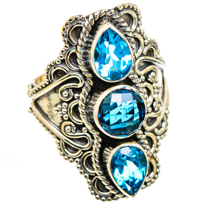 Swiss Blue Topaz Rings handcrafted by Ana Silver Co - RING125018 - Photo 2
