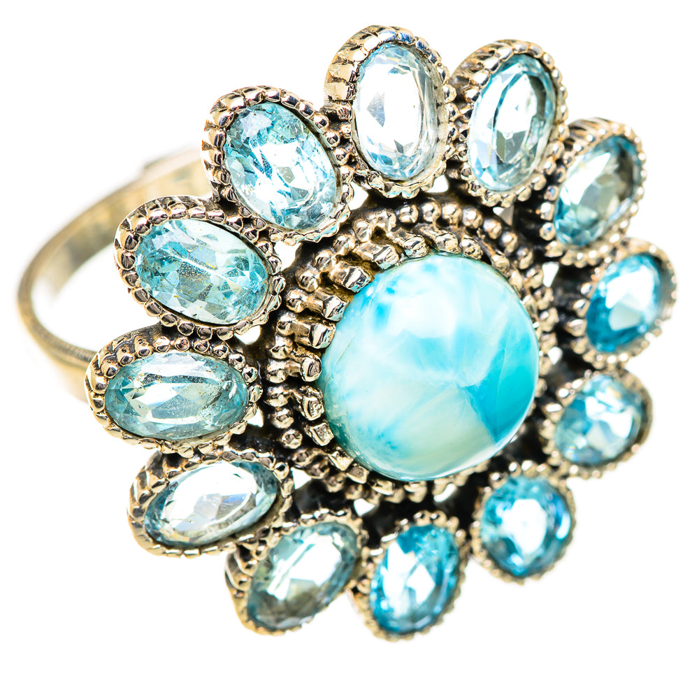 Larimar Rings handcrafted by Ana Silver Co - RING125021 - Photo 2