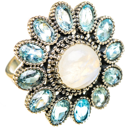 Rainbow Moonstone Rings handcrafted by Ana Silver Co - RING125024 - Photo 2