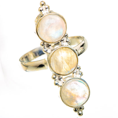 Rainbow Moonstone Rings handcrafted by Ana Silver Co - RING125035 - Photo 2