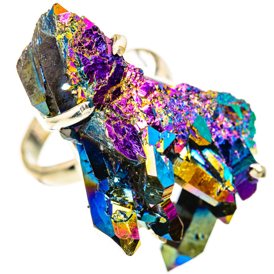 Titanium Sunshine Druzy Rings handcrafted by Ana Silver Co - RING125036 - Photo 2