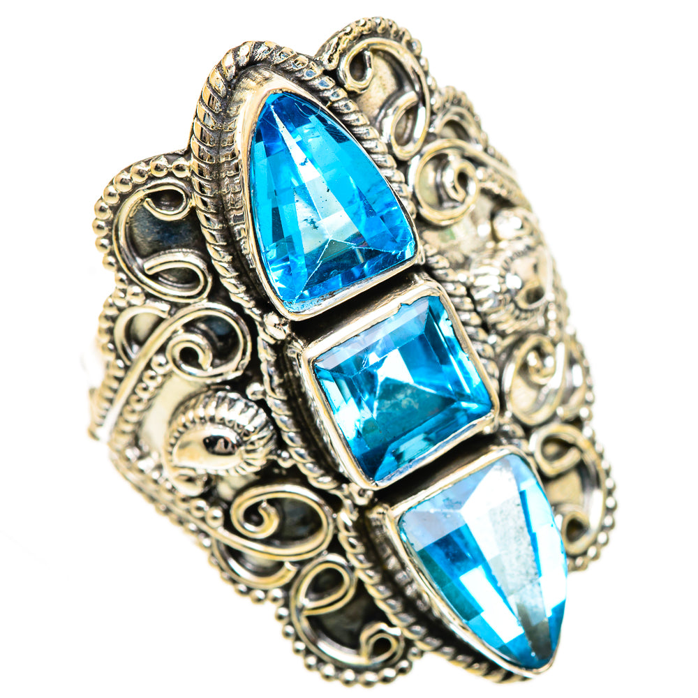 Swiss Blue Topaz Rings handcrafted by Ana Silver Co - RING125049 - Photo 2