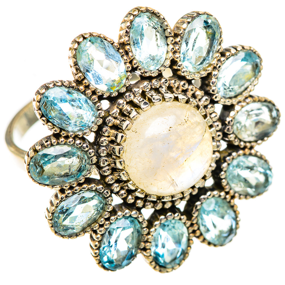 Rainbow Moonstone Rings handcrafted by Ana Silver Co - RING125052 - Photo 2