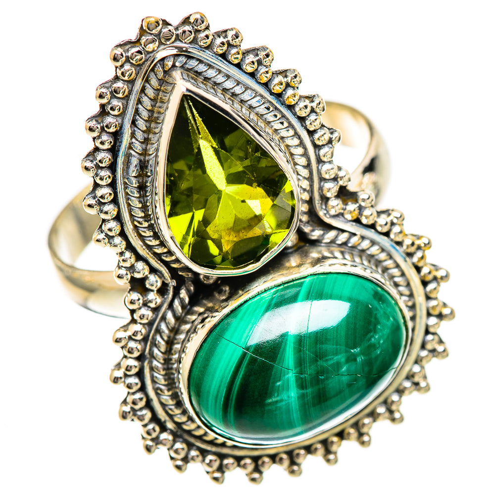 Malachite Rings handcrafted by Ana Silver Co - RING125054 - Photo 2