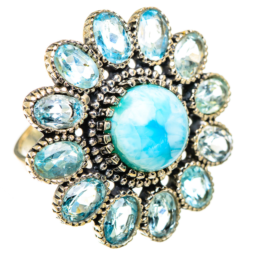 Larimar Rings handcrafted by Ana Silver Co - RING125073 - Photo 2