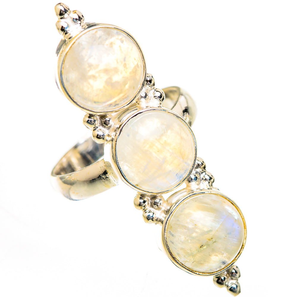 Rainbow Moonstone Rings handcrafted by Ana Silver Co - RING125088 - Photo 2