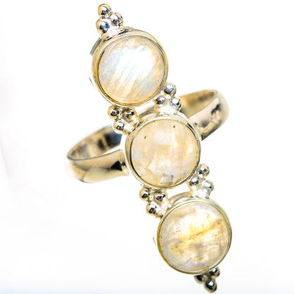 Rainbow Moonstone Rings handcrafted by Ana Silver Co - RING125089 - Photo 2