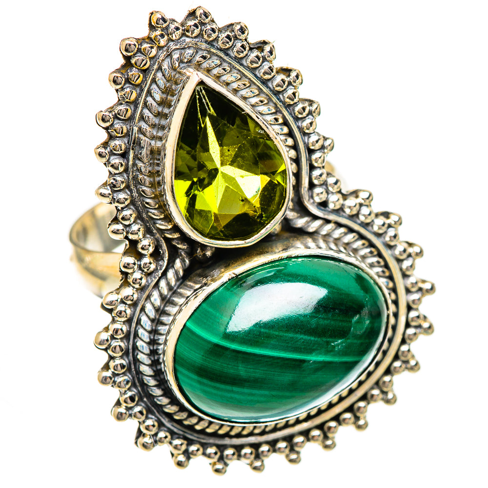 Malachite Rings handcrafted by Ana Silver Co - RING125104 - Photo 2