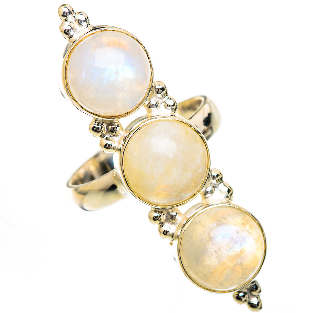 Rainbow Moonstone Rings handcrafted by Ana Silver Co - RING125110 - Photo 2