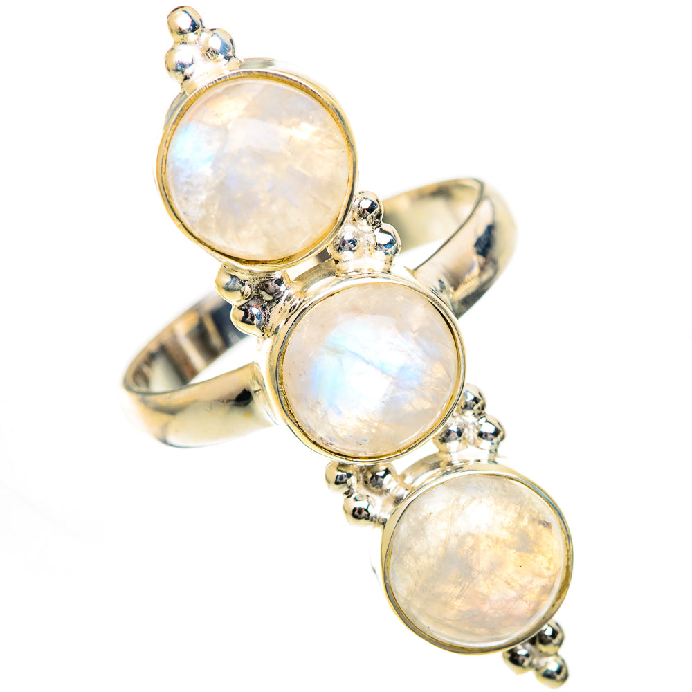 Rainbow Moonstone Rings handcrafted by Ana Silver Co - RING125111 - Photo 2