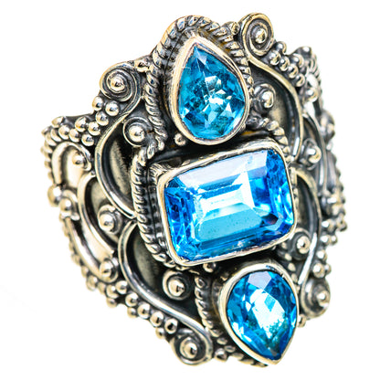 Swiss Blue Topaz Rings handcrafted by Ana Silver Co - RING125123 - Photo 2