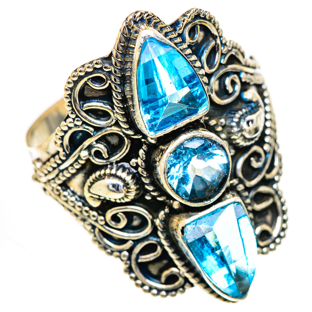 Swiss Blue Topaz Rings handcrafted by Ana Silver Co - RING125125 - Photo 2