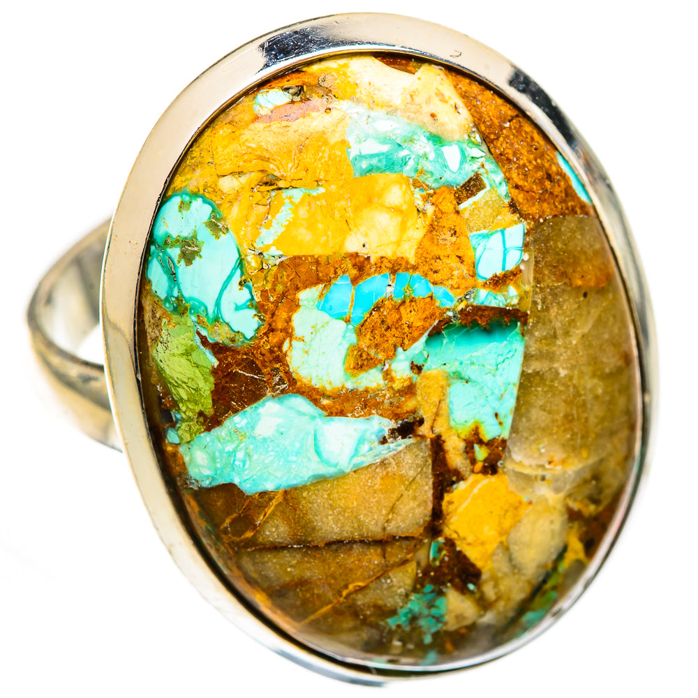 Blue Copper Composite Turquoise Rings handcrafted by Ana Silver Co - RING125128 - Photo 2