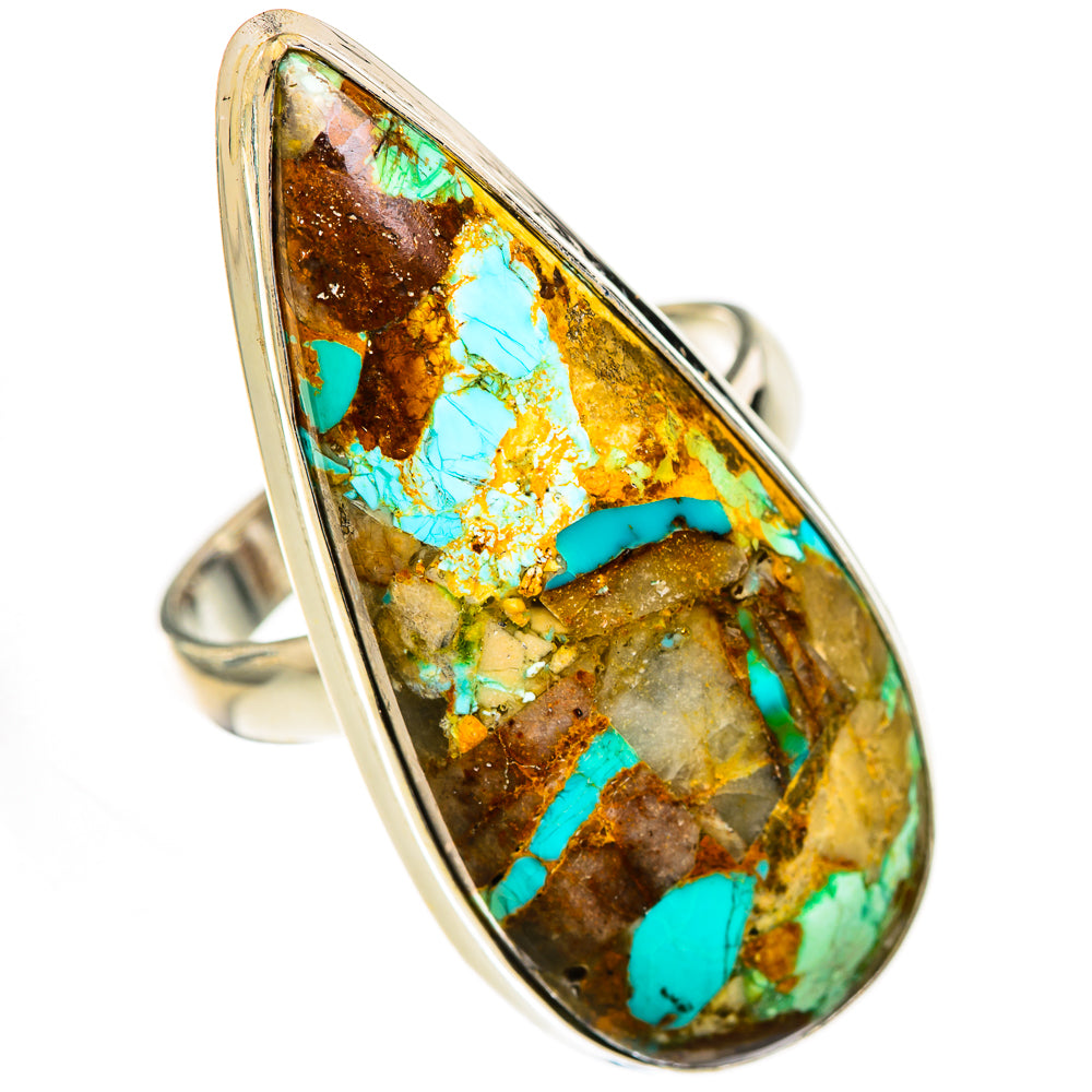 Blue Copper Composite Turquoise Rings handcrafted by Ana Silver Co - RING125129 - Photo 2