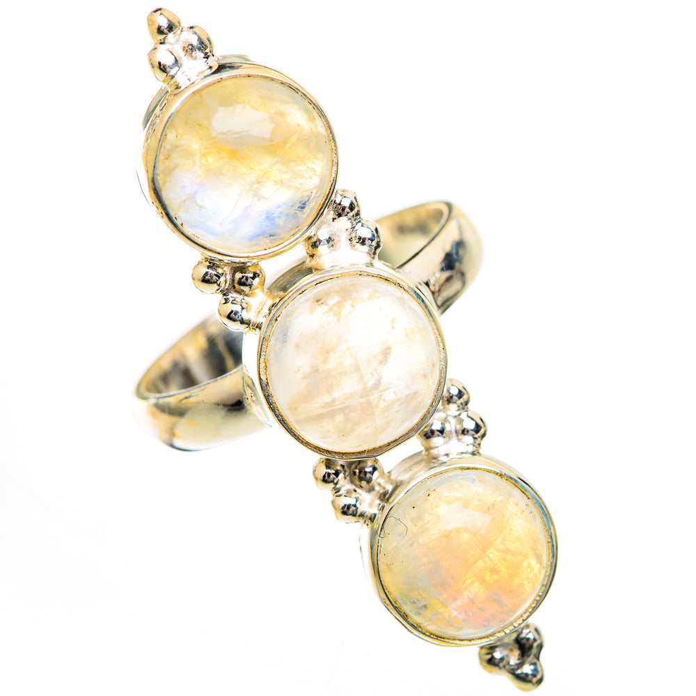 Rainbow Moonstone Rings handcrafted by Ana Silver Co - RING125133 - Photo 2