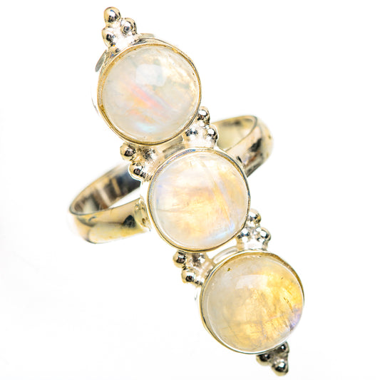 Rainbow Moonstone Rings handcrafted by Ana Silver Co - RING125134 - Photo 2