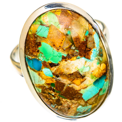 Blue Copper Composite Turquoise Rings handcrafted by Ana Silver Co - RING125145 - Photo 2