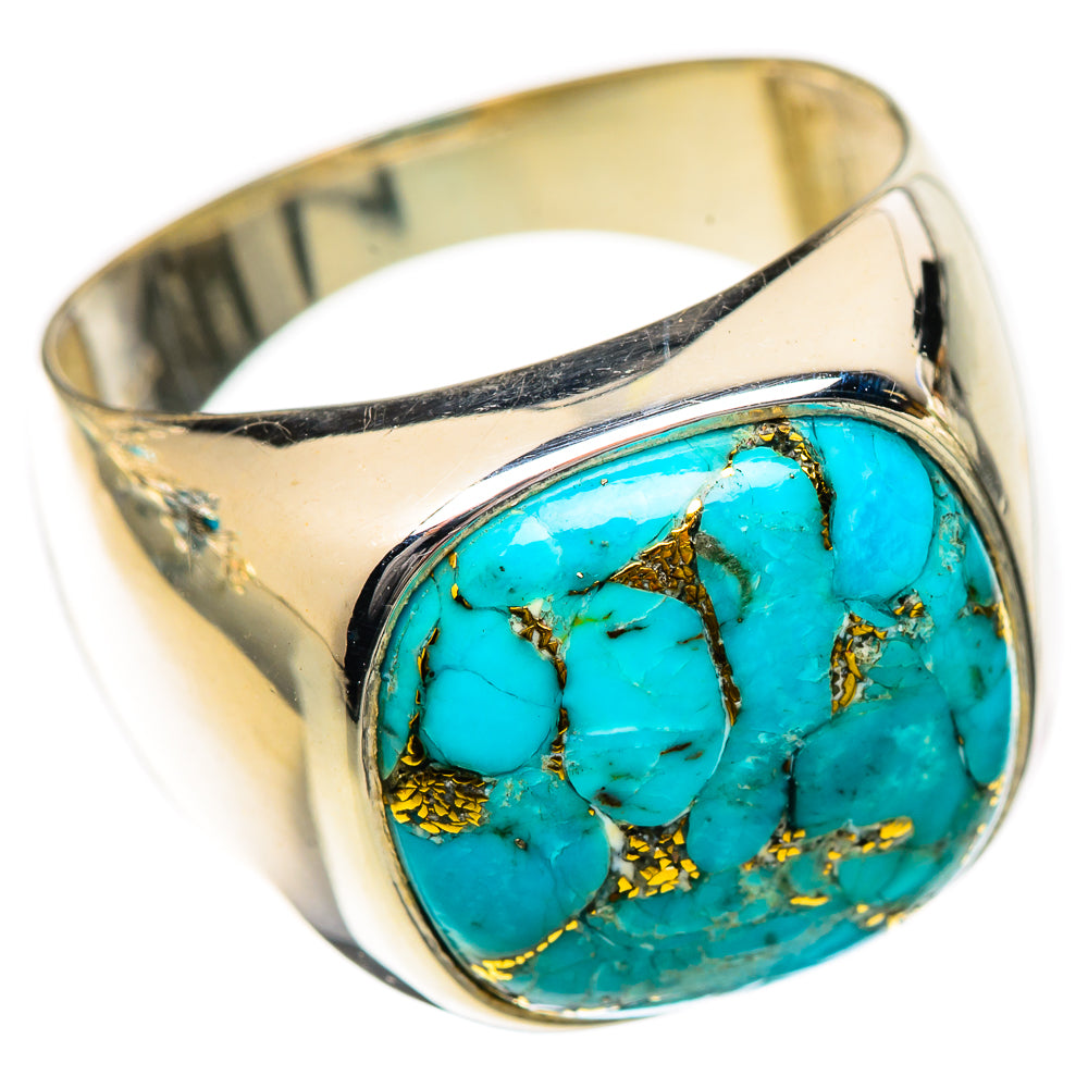 Blue Copper Composite Turquoise Rings handcrafted by Ana Silver Co - RING125148 - Photo 2