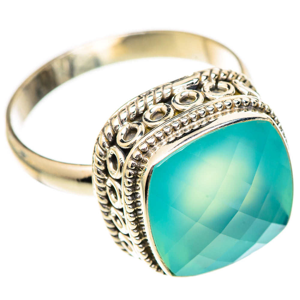 Aqua Chalcedony Rings handcrafted by Ana Silver Co - RING125180 - Photo 2
