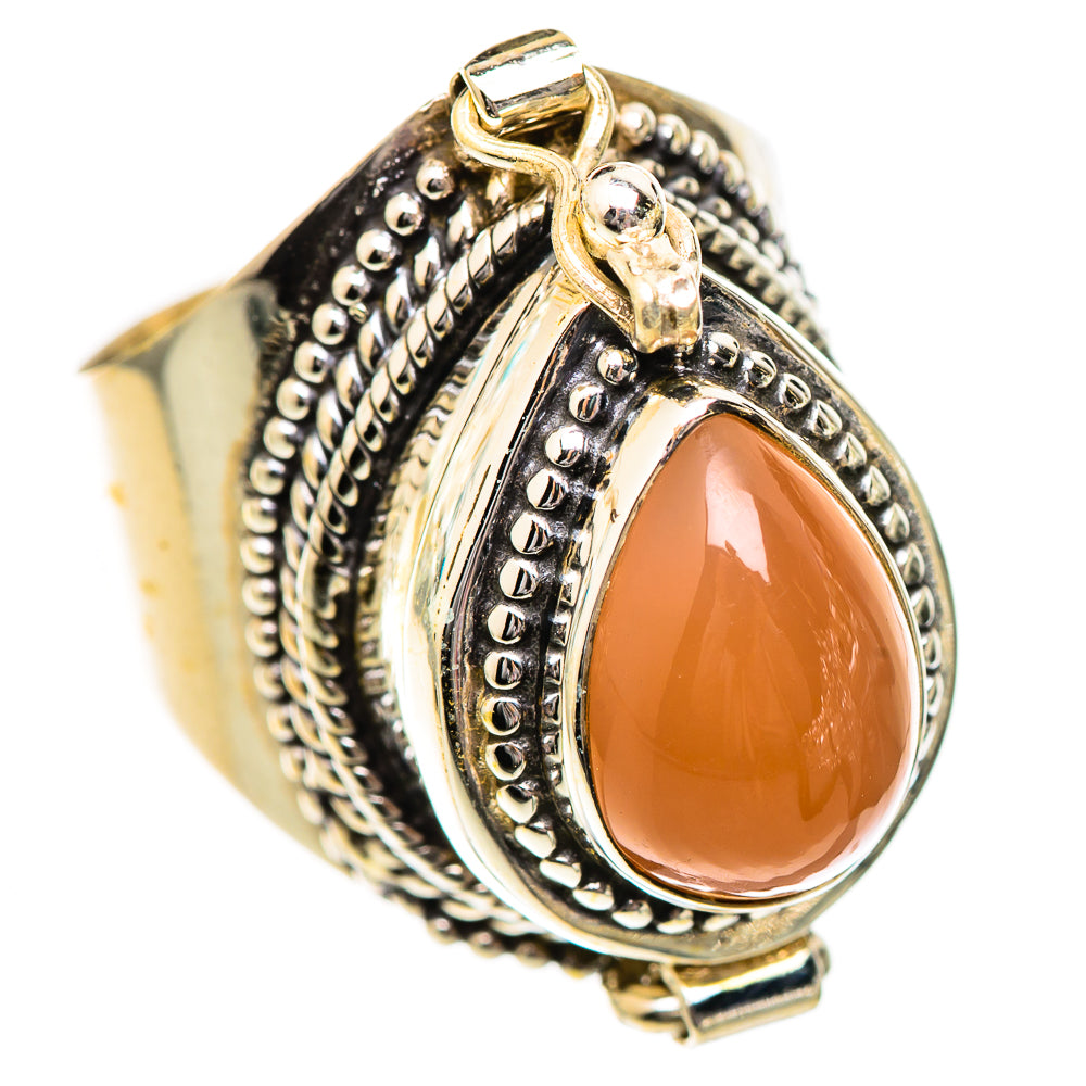 Peach Moonstone Rings handcrafted by Ana Silver Co - RING125187 - Photo 2