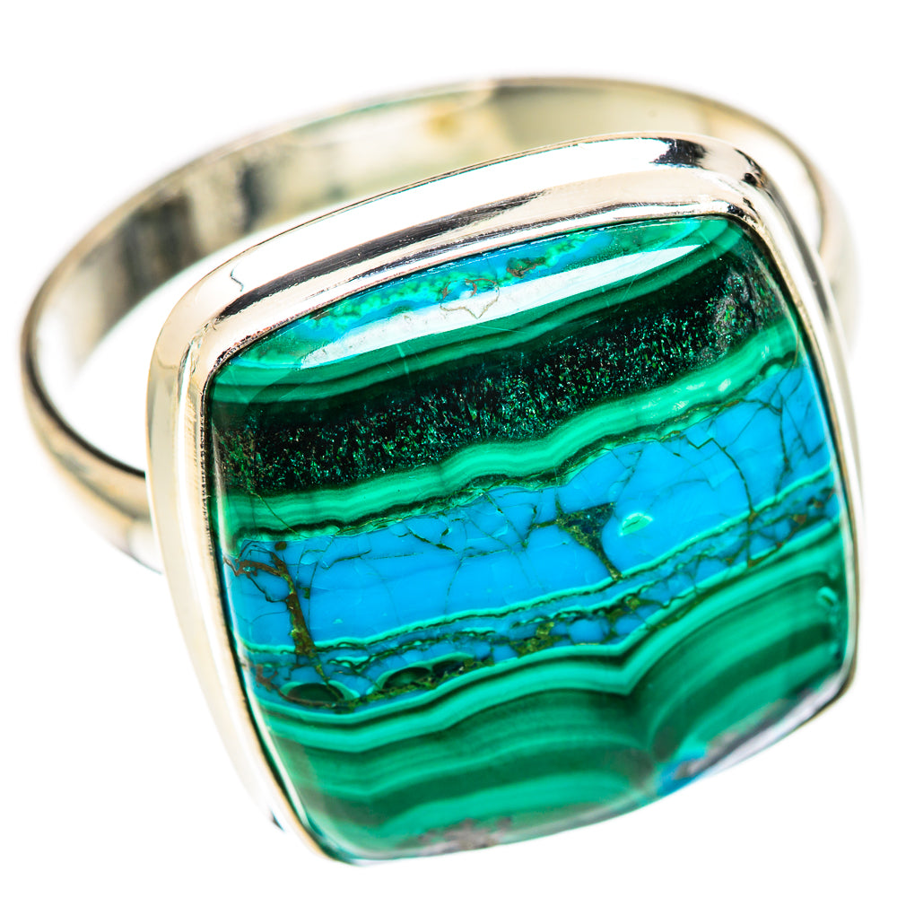 Malachite In Chrysocolla Rings handcrafted by Ana Silver Co - RING125199 - Photo 2