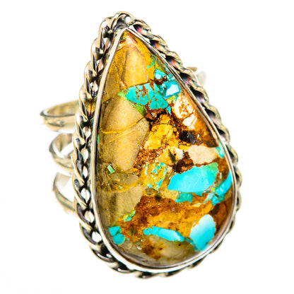 Blue Copper Composite Turquoise Rings handcrafted by Ana Silver Co - RING125300 - Photo 2