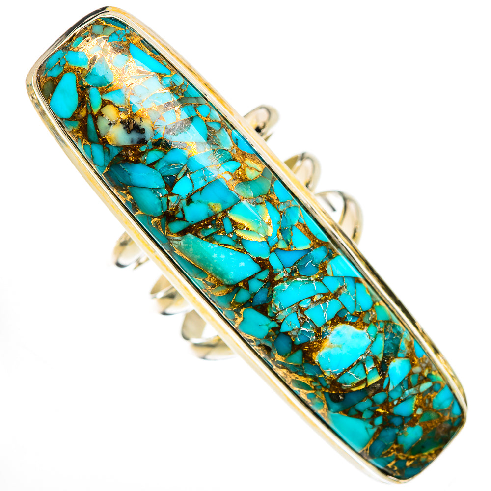 Blue Copper Composite Turquoise Rings handcrafted by Ana Silver Co - RING125304 - Photo 2