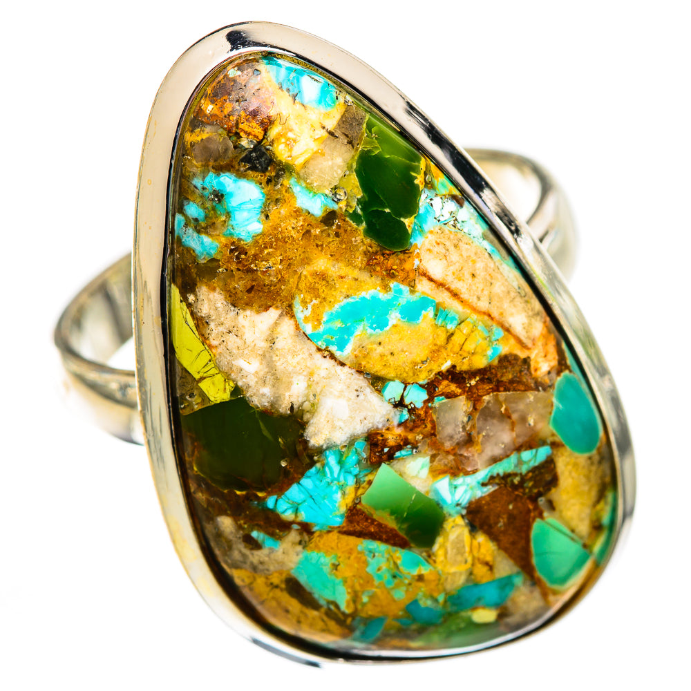 Blue Copper Composite Turquoise Rings handcrafted by Ana Silver Co - RING125309 - Photo 2