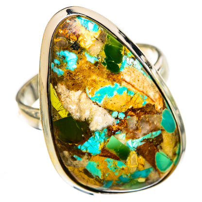 Blue Copper Composite Turquoise Rings handcrafted by Ana Silver Co - RING125309 - Photo 2