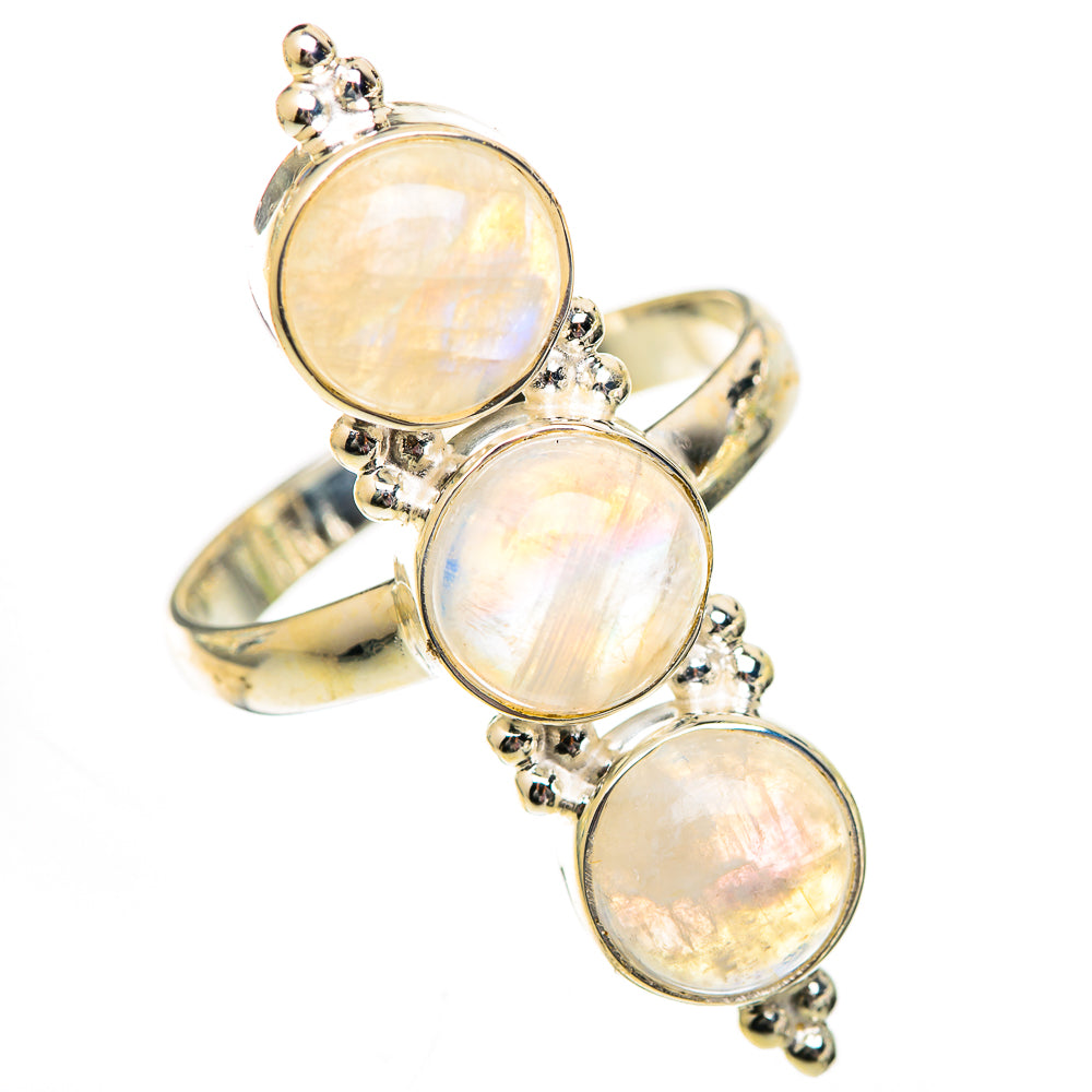Rainbow Moonstone Rings handcrafted by Ana Silver Co - RING125328 - Photo 2