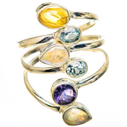 Rainbow Moonstone Rings handcrafted by Ana Silver Co - RING125329 - Photo 2