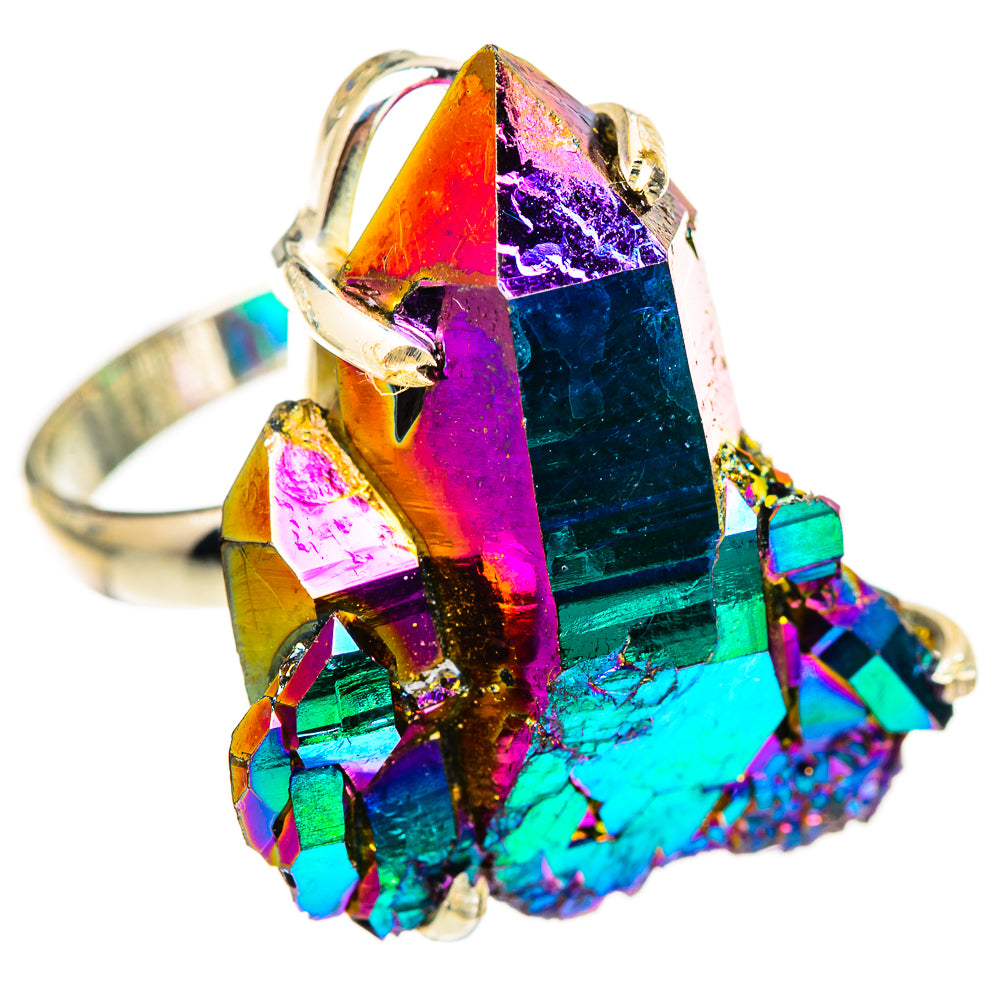 Titanium Sunshine Druzy Rings handcrafted by Ana Silver Co - RING125332 - Photo 2